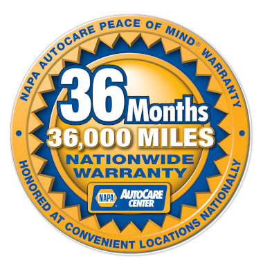 NAPA 36 Months/36.000 Miles Warranty